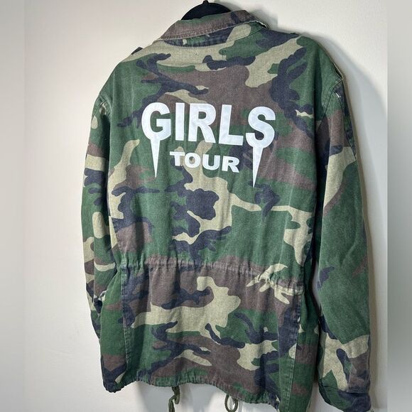 Sorella Girlz Tour Button Up Zippered Army Utility Soft Cotton Jacket - Picture 11 of 12